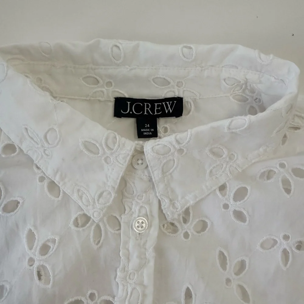J. Crew Spring Garden Eyelet‎ 100% Cotton Blouse Top Size 24